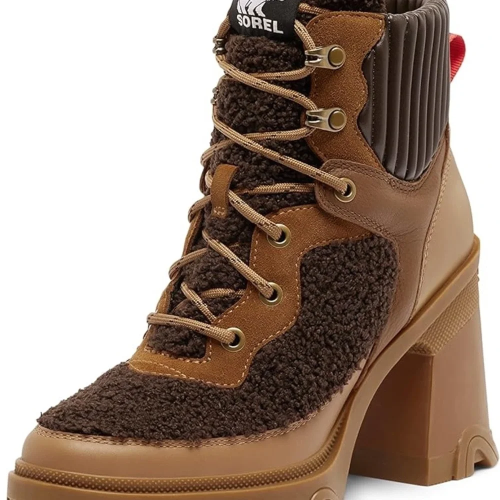Sorel Womens Brex Chunky Heel Cozy Lace-Up Waterproof Bootie Size 9.5 NL4814-253 - Picture 3 of 3